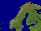 Norway Satellite + Borders 1600x1200
